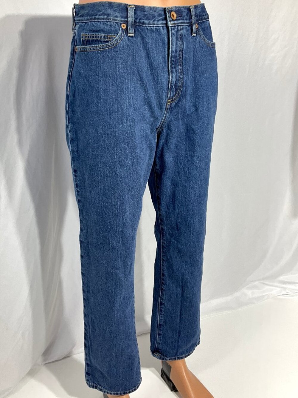 Lands End Size 12 High Rise Straight Leg Jeans Womens Denim 100% Cotton